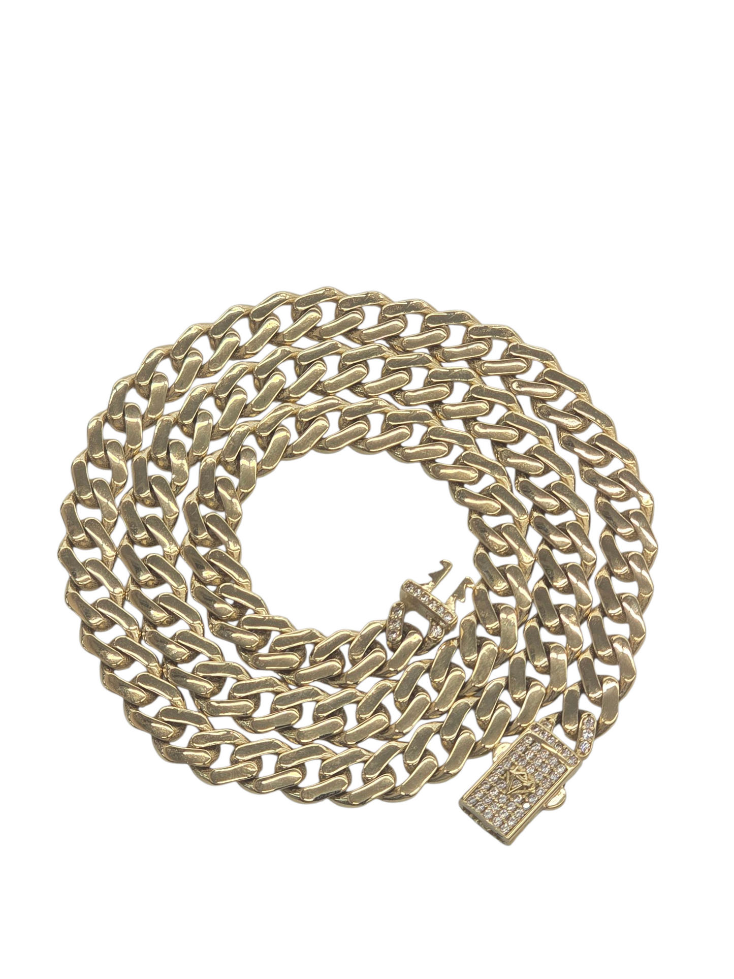10KT REAL GOLD MONACO STYLE CHAIN 7.25 MM