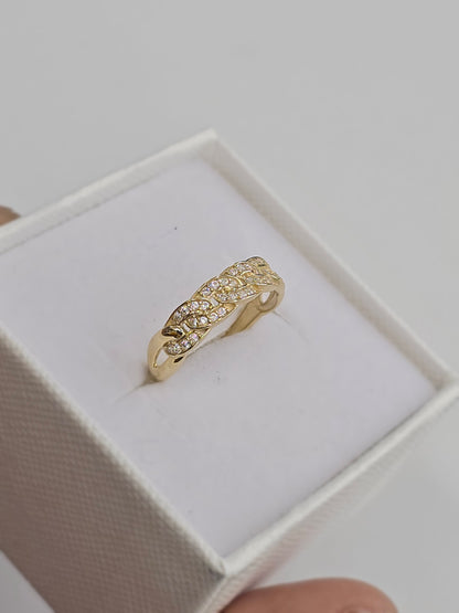 10kt REAL GOLD CUBAN LINK RING FOR MEN AND WOMEN