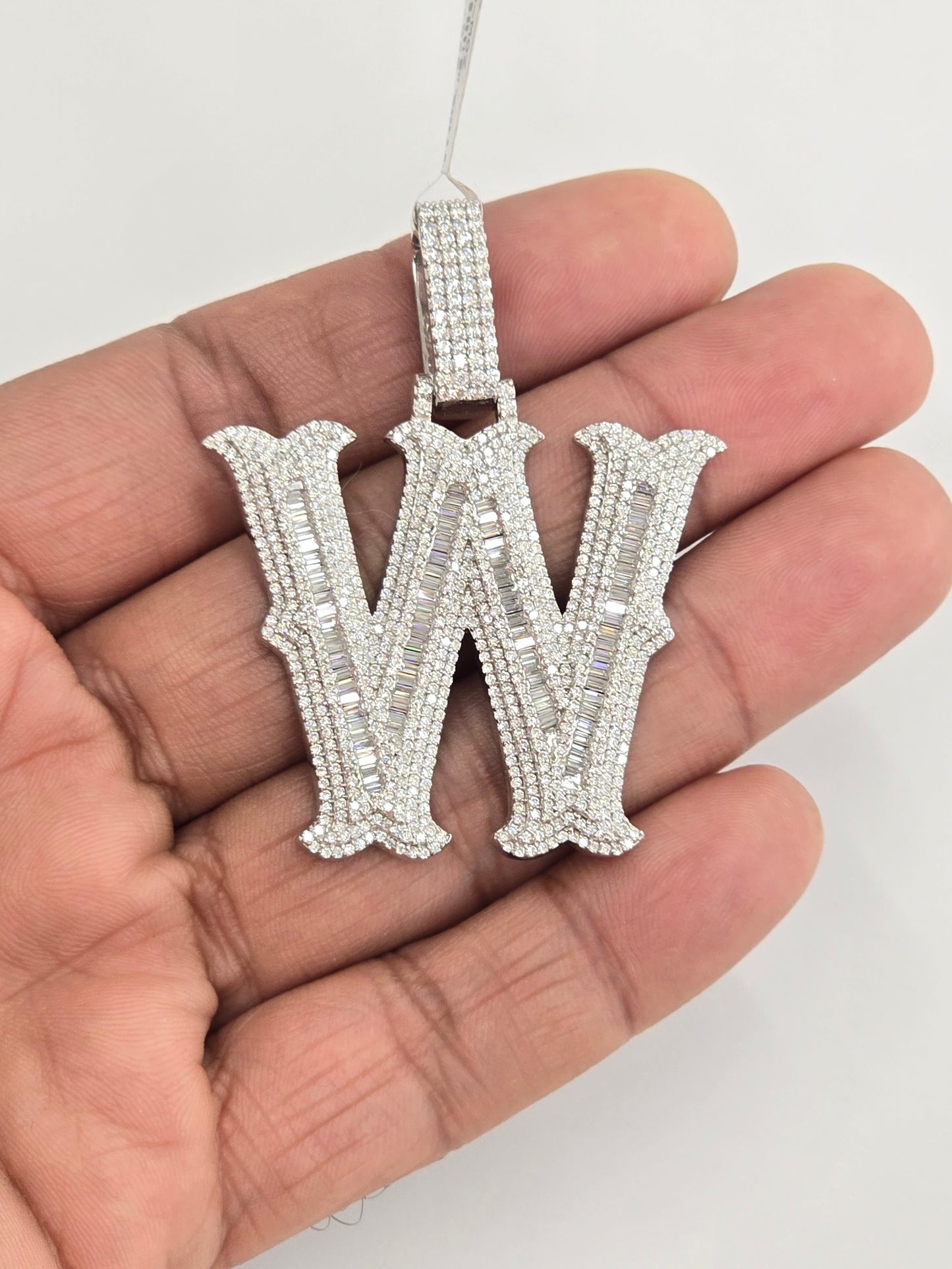 925 STERLING SILVER MOISSANITE DIAMOND INITIAL LETTER PENDANT