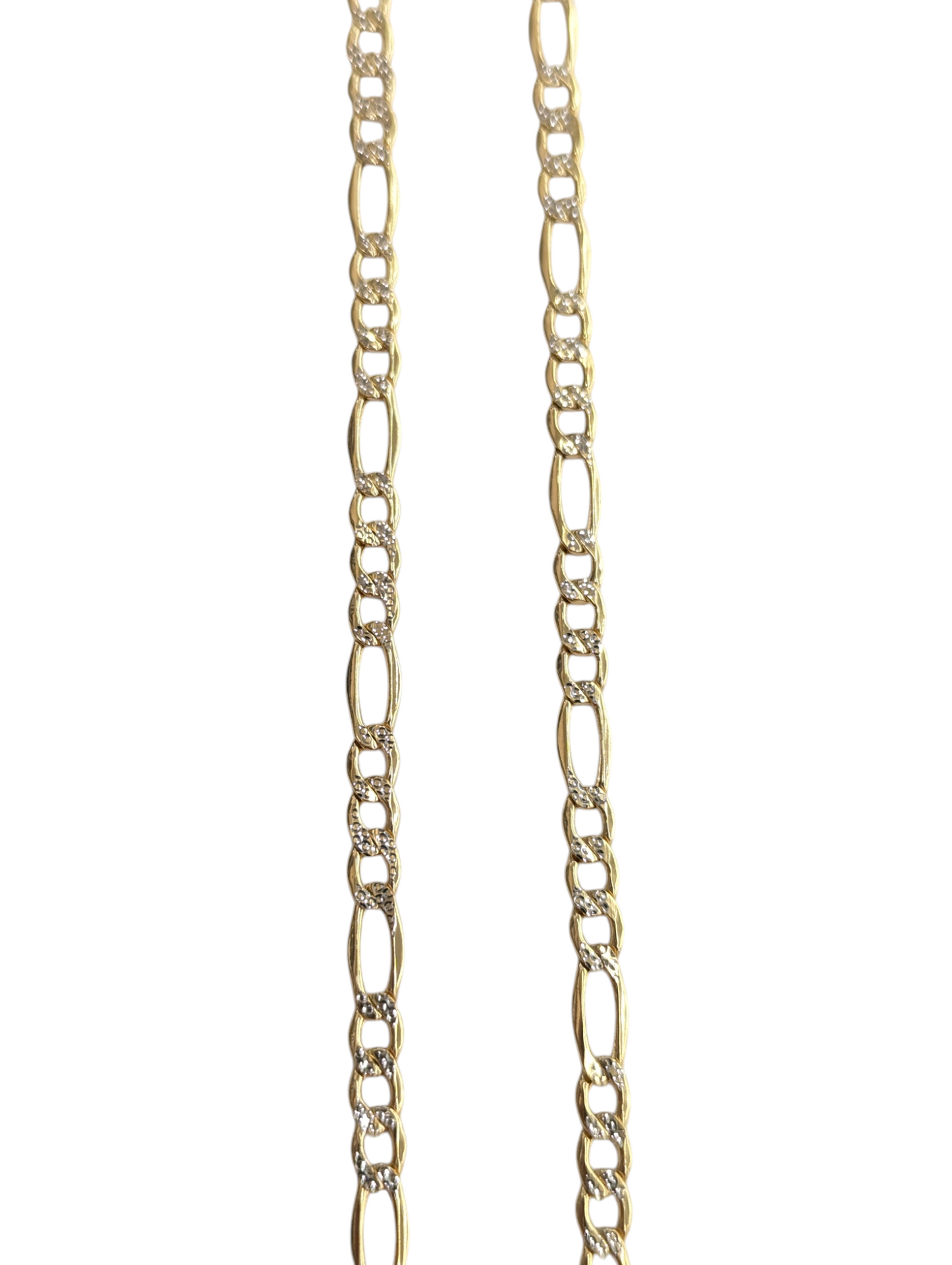 10kt Real Gold Figaro Diamond Cut Chain 4.5mm