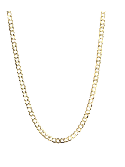 14KT REAL GOLD SOLID CUBAN CURB CHAIN 4.7MM FOR MEN AND WOMEN