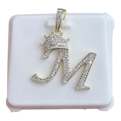 REAL NATURAL DIAMOND 10KT GOLD INITIAL A TO Z PENDANT
