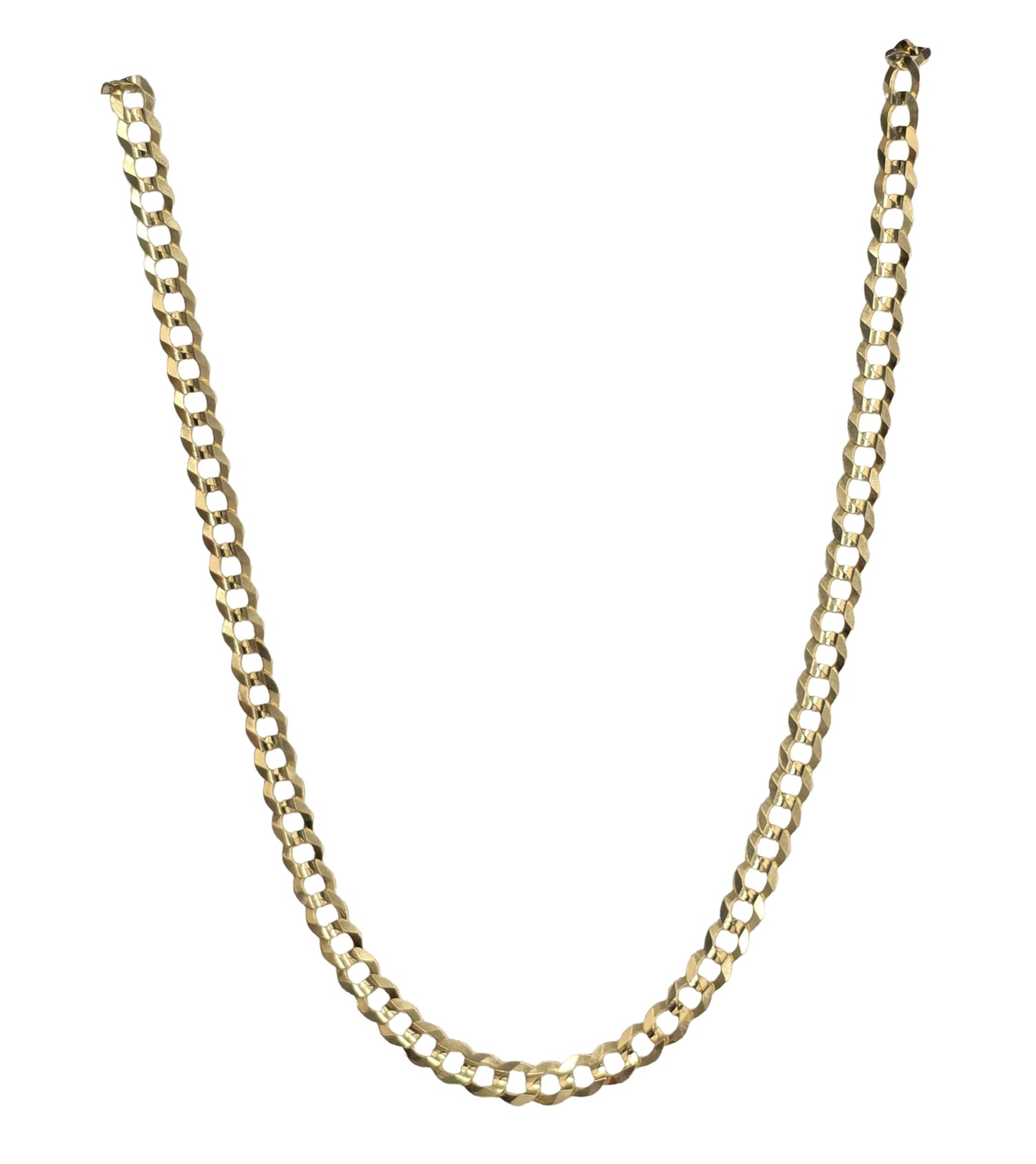 14KT REAL GOLD SOLID CUBAN CURN CHAIN 5.8 MM