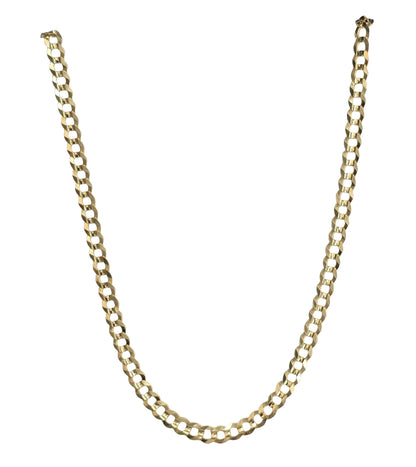 14KT REAL GOLD SOLID CUBAN CURN CHAIN 5.8 MM