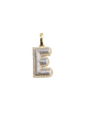 REAL DIAMOND 10KT TWO TONE BUBBLE LETTER A- Z PENDANT