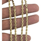 10KT REAL YELLOW GOLD SOLID ROPE CHAIN 4MM FOR MEN AND WOMEN