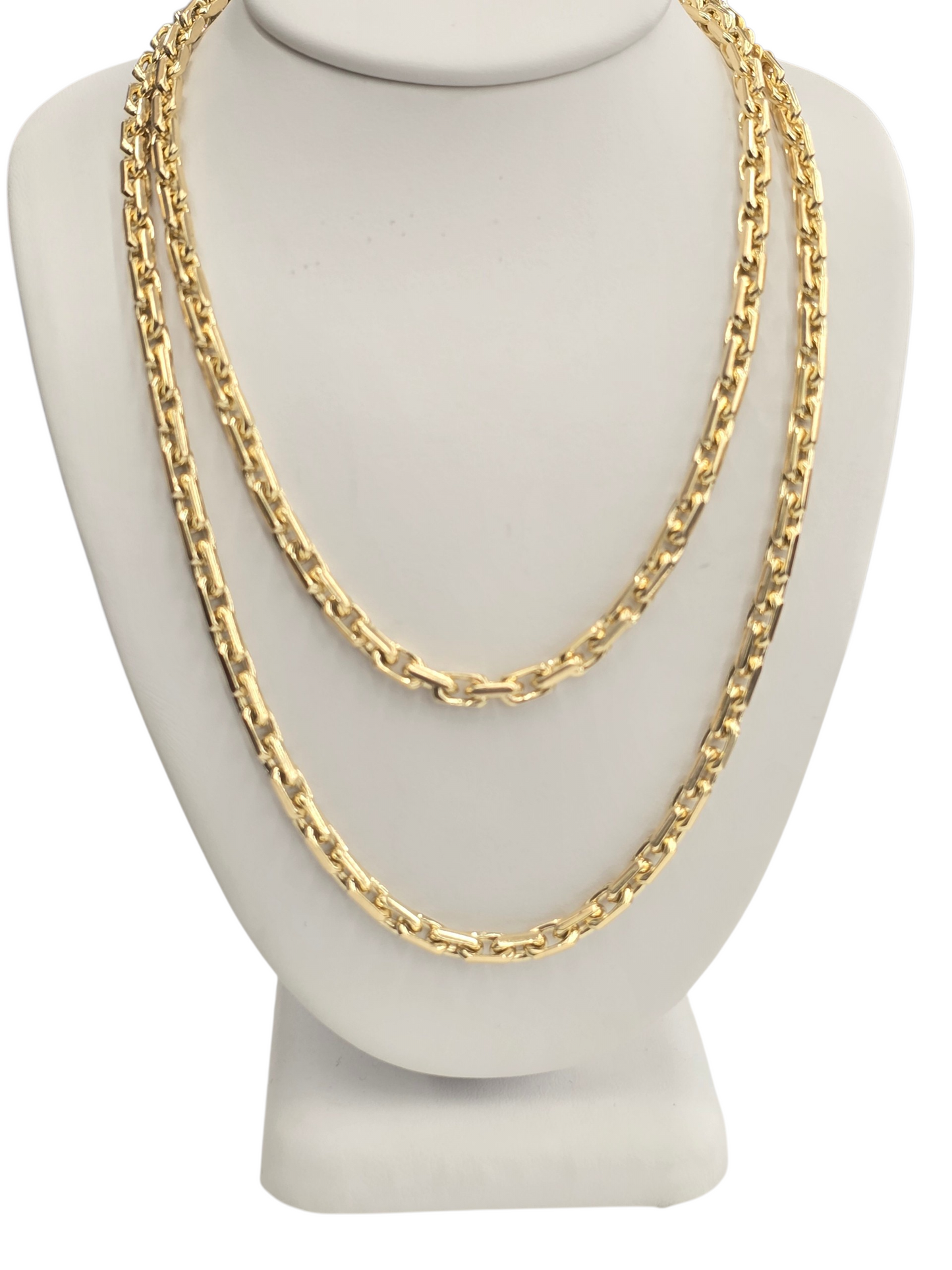 14KT REAL GOLD SOLID ROLO CHAIN 3.6MM FOR MEN AND WOMEN