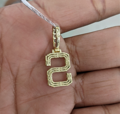 REAL DIAMOND 10KT FANUC STYLE LETTER S PENDANT