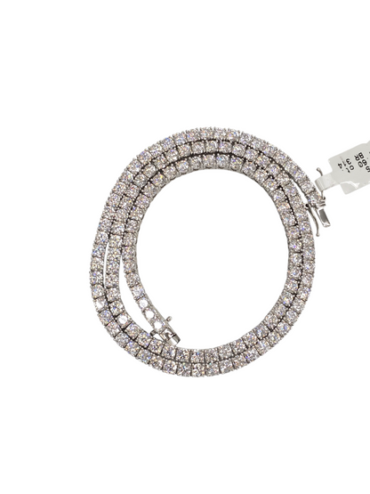 925 STERLING SILVER MOISSANITE DIAMOND TENNIS CHAIN 4MM