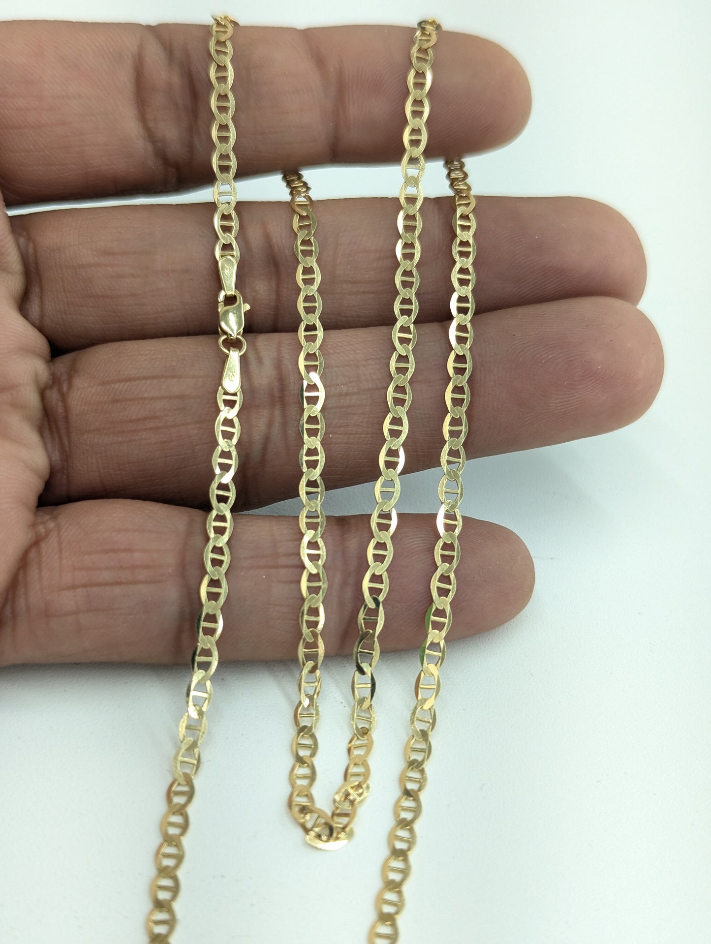 14kt Real Solid Gold Mariner Chain 3mm