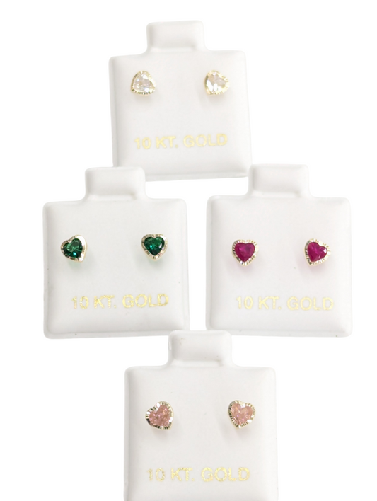 10kt Real Gold Heart Stud Earring