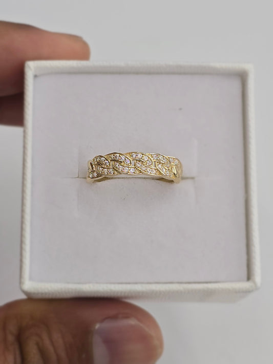 10kt REAL GOLD CUBAN LINK RING FOR MEN AND WOMEN