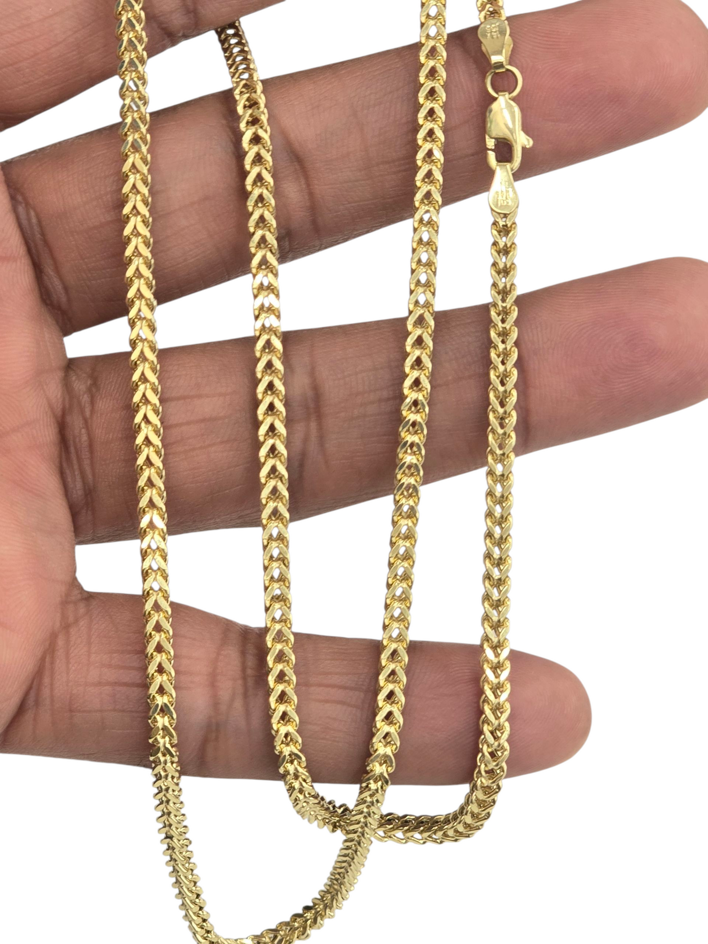 14kt REAL GOLD HOLLOW FRANCO CHAIN 3MM